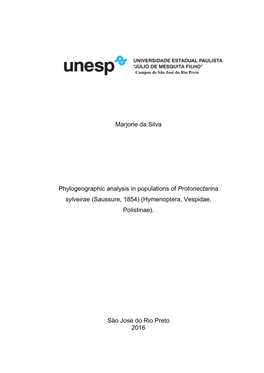 Marjorie Da Silva Phylogeographic Analysis in Populations Of