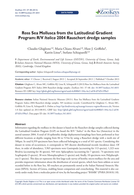 Ross Sea Mollusca from the Latitudinal Gradient Program: R/V Italica 2004 Rauschert Dredge Samples