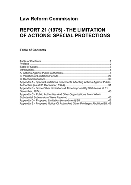 Third Report on the Limitation of Actions