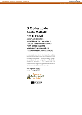 O Moderno De Anita Malfatti Em a Obra O Farol