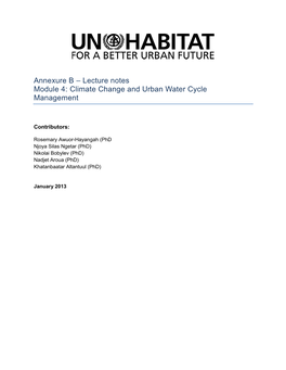 Climate Change and Urban Water Cycle Management