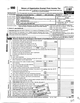 Return of Organization Exempt from Income Tax 007 A