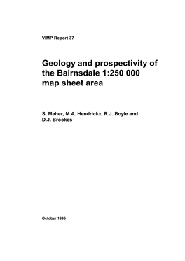 Geology and Prospectivity of the Bairnsdale 1:250 000 Map Sheet Area