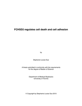 FCHSD2 Regulates Cell Death and Cell Adhesion
