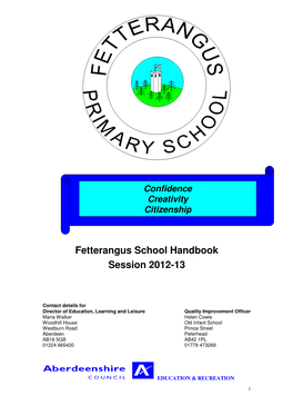 Fetterangus School Handbook Session 2012-13