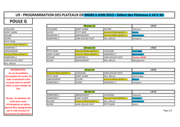 Calendrier U9