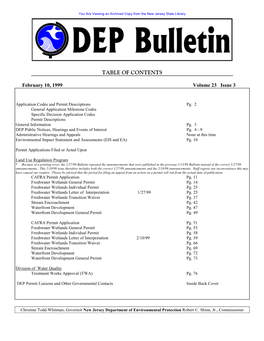 DEP Bulletin, 02/10/99