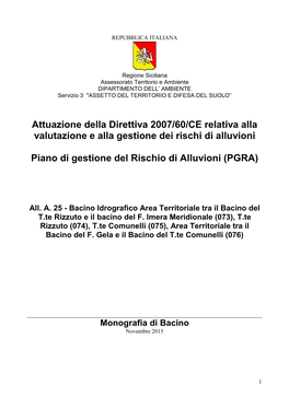 All. A. 25 - Bacino Idrografico Area Territoriale Tra Il Bacino Del T.Te Rizzuto E Il Bacino Del F