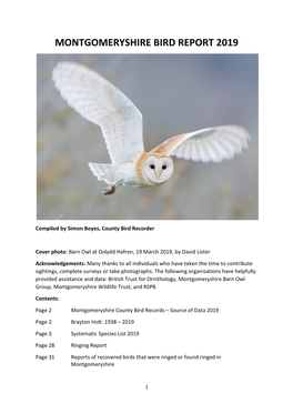 Montgomeryshire Bird Report 2019
