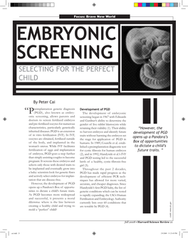 Embryonic Screening Selecting for the Perfect Child