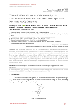 Theoretical Description for Chlorantraniliprole Electrochemical Determination, Assisted by Squaraine