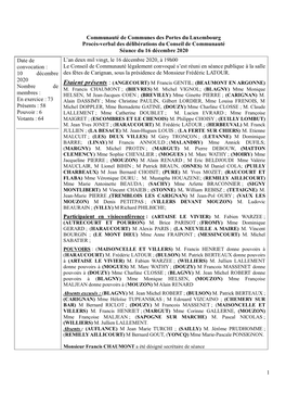 1 Communauté De Communes Des Portes Du Luxembourg Procès