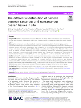 The Differential Distribution of Bacteria Between Cancerous And