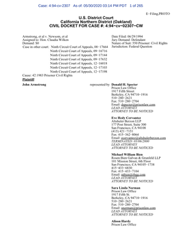 (Oakland) CIVIL DOCKET for CASE #: 4:94−Cv−02307−CW