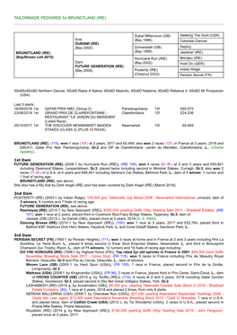 TAILORMADE PEDIGREE for BRUNDTLAND (IRE)