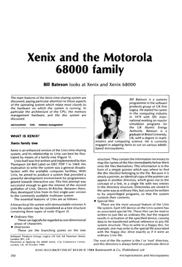 Xenix and the Motorola 68000 Family