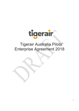 Tigerair Australia Pilots' Enterprise Agreement 2018