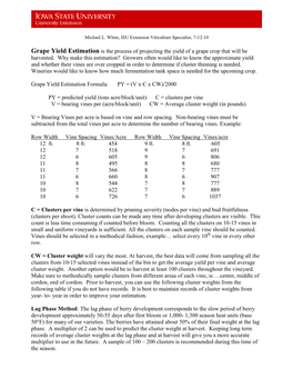 Estimating Grape Yield