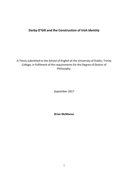 Darby O'gill and the Construction of Irish Identity