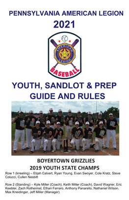 Youth, Sandlot & Prep Guide and Rules