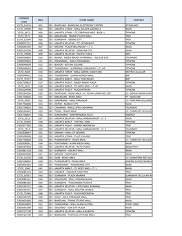 Channel Code #No Store Name Partner