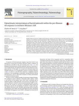 Paleoclimatic Interpretations of Buried Paleosols Within the Pre-Illinoian Till Sequence in Northern Missouri, USA