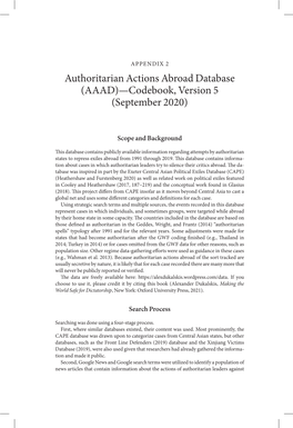 AAAD)— Codebook, Version 5 (September 2020)