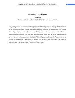 Scientology's Legal System