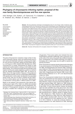 Phylogeny of Chrysosporia Infecting Reptiles: Proposal of the New Family Nannizziopsiaceae and Five New Species