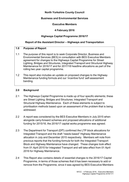 North Yorkshire County Council Business and Environmental