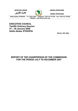 Report of the Commission for the Period