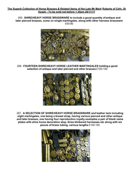The Superb Collection of Horse Brasses & Related Items of the Late