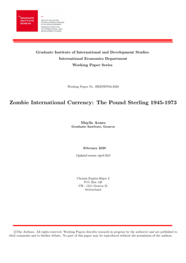 Zombie International Currency: the Pound Sterling 1945-1973