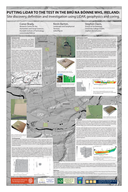 PUTTING Lidar to the TEST in the BRÚ NA BÓINNE WHS, IRELAND: Site Discovery, Definition and Investigation Using Lidar, Geophysics and Coring