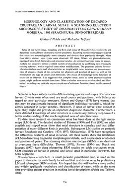 Morphology and Classification of Decapod