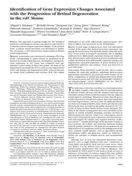 Identification of Gene Expression Changes Associated with The