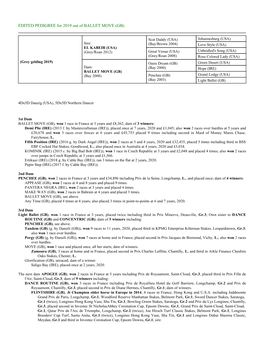 EDITED PEDIGREE for 2019 out of BALLET MOVE (GB)