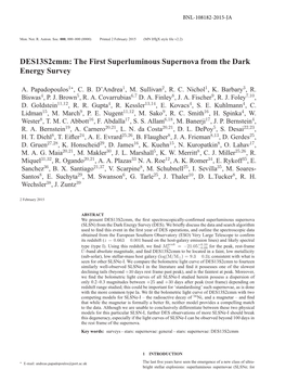 Des13s2cmm: the First Superluminous Supernova from the Dark Energy Survey