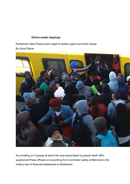 Parliament: New Prasa Board Urged to Tackle Urgent Commuter Issues by Suné Payne