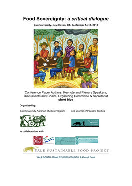 Food Sovereignty: a Critical Dialogue