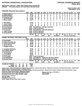 Box Score Suns