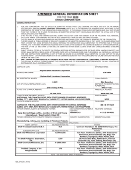 General Information Sheet (As of 30 March 2021)