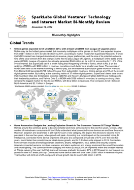 Sparklabs Global Ventures' Technology and Internet Market Bi