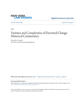 Varieties and Complexities of Doctrinal Change: Historical Commentary Edward A