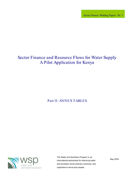 Sector Finance and Resource Flows Kenya