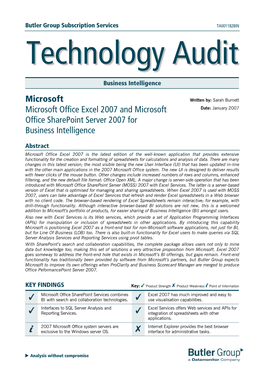 Microsoft Microsoft Office Excel 2007 and Microsoft Office Sharepoint