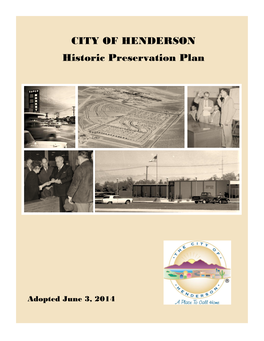City of Henderson Historic Preservation Plan