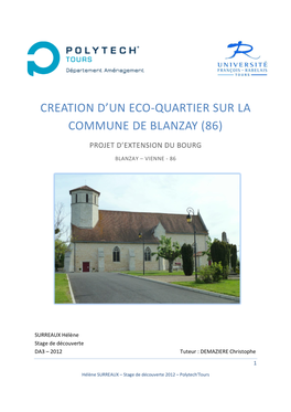 Creation D'un Eco-Quartier Sur La Commune De Blanzay