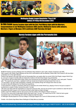 Bureta Faraimo Signs with the Parramatta Eels