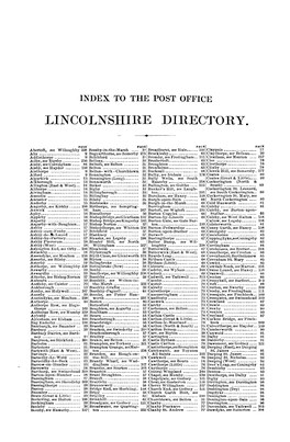 INDEX to Rrhe POST OFFICE